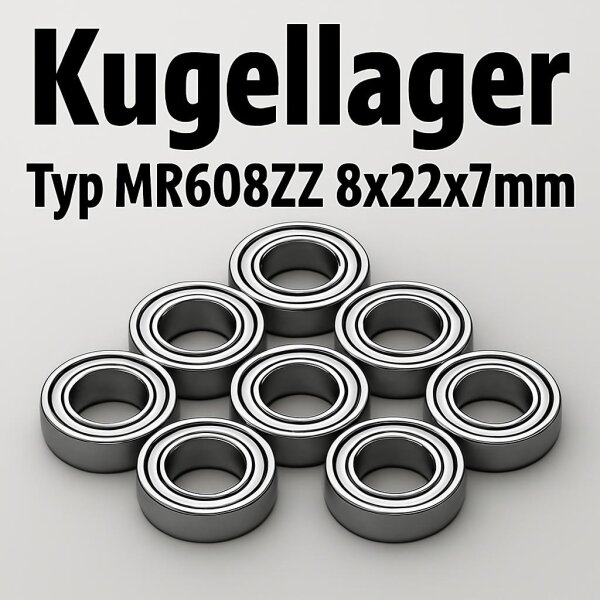 KUGELLAGER 8x22x7MM MIT STAHLDICHTUNGEN # MR608ZZ