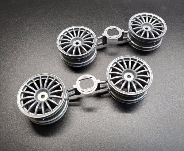 TAMIYA R/C FELGEN 1:10 16-SPEICHEN SILBERGRAU 26MM (4 STÜCK) # 300445605 x2