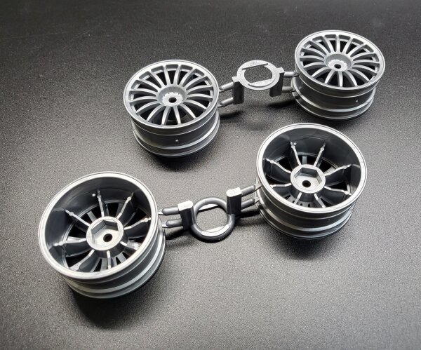 TAMIYA R/C FELGEN 1:10 16-SPEICHEN SILBERGRAU 26MM (4...