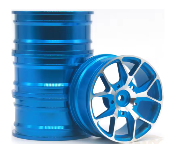 ALUMINIUM RC-CAR BI-COLOR FELGEN BLAU 1:10 PASSEND...