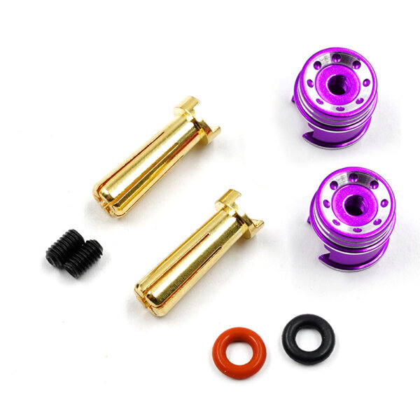 YEAH RACING ALUMINIUM BULLET GRIP GOLDKONTAKT STECKER 5mm...