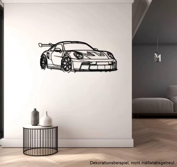 WANDTATTOO "SPORTWAGEN" AUS METALL 40x16cm DEKORATION HOBBYRAUM GARAGE ETC