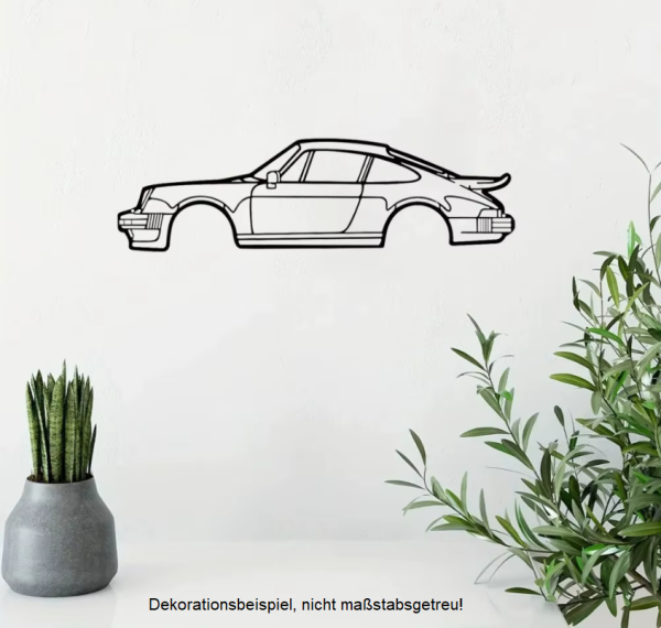 WANDTATTOO "RSR SPORTWAGEN" AUS METALL 50x14cm DEKORATION HOBBYRAUM GARAGE ETC