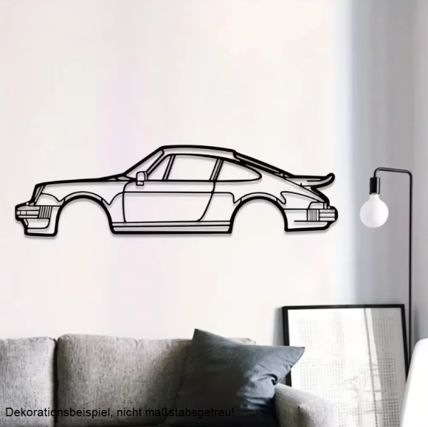 WANDTATTOO "RSR SPORTWAGEN" AUS METALL 50x14cm DEKORATION HOBBYRAUM GARAGE ETC