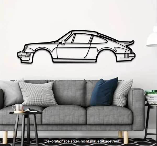 WANDTATTOO "RSR SPORTWAGEN" AUS METALL 50x14cm DEKORATION HOBBYRAUM GARAGE ETC