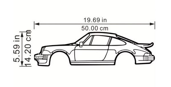 WANDTATTOO "RSR SPORTWAGEN" AUS METALL 50x14cm DEKORATION HOBBYRAUM GARAGE ETC