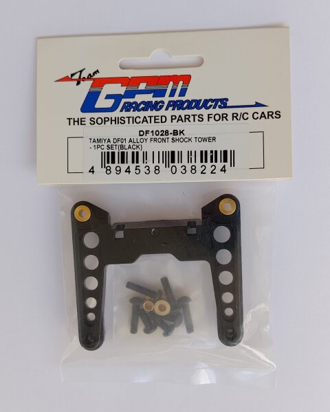 GPM RACING ALUMINIUM DÄMPFERBRÜCKE SCHWARZ VORNE FÜR TAMIYA DF-01 MANTA RAY ETC.