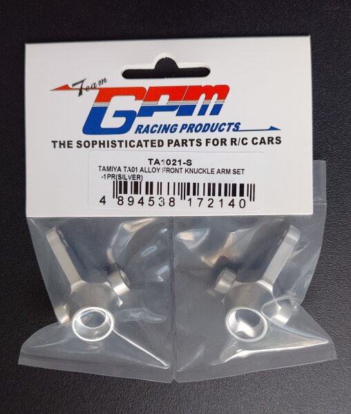 GPM RACING ALUMINIUM ACHSSCHENKEL SILBER VORNE FÜR TAMIYA TA-01 TL-01B ETC.