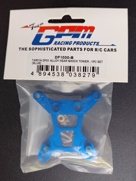 GPM RACING ALUMINIUM DÄMPFERBRÜCKE BLAU HINTEN FÜR TAMIYA DF-01 MANTA RAY ETC.
