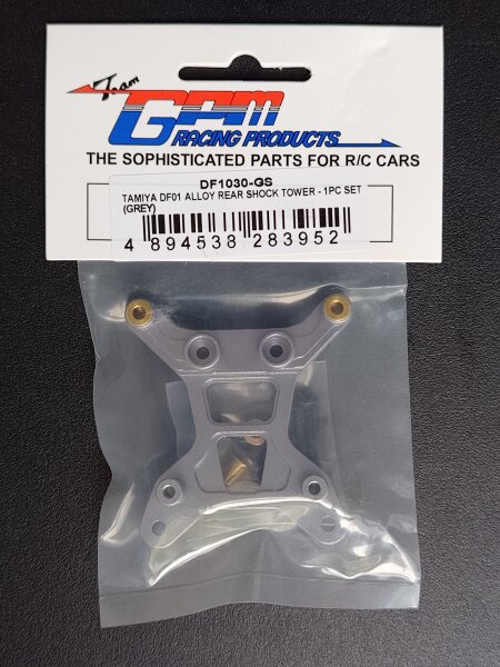 GPM RACING ALUMINIUM DÄMPFERBRÜCKE GRAU HINTEN FÜR TAMIYA DF-01 MANTA RAY ETC.