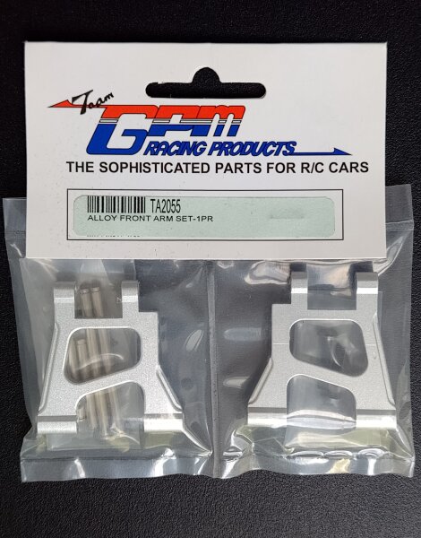 GPM RACING ALUMINIUM QUERLENKER VORNE SILBER FÜR TAMIYA TA-02 & FORD F150 (58161)