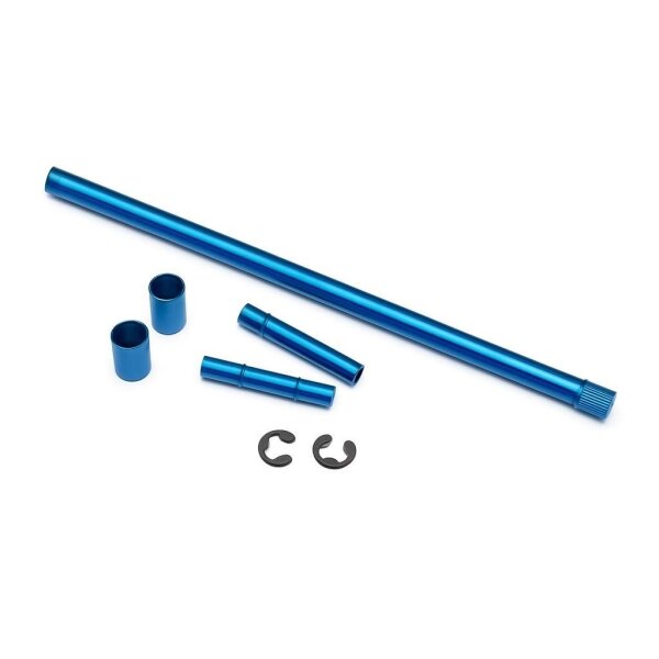 GPM RACING ALUMINIUM MITTELWELLE BLAU INKL. MITNEHMERN FÜR TAMIYA TA-02 (ALLE)