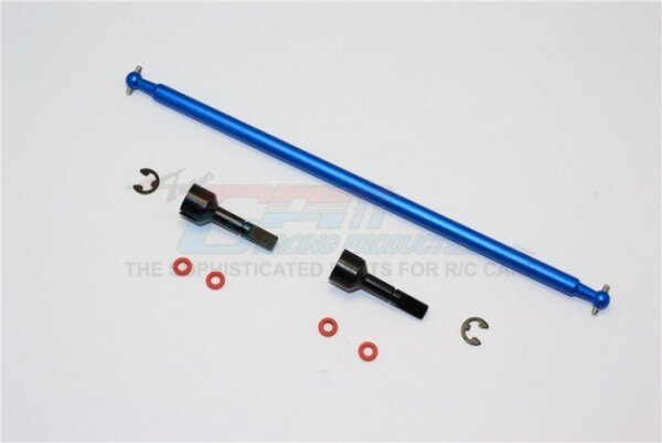 GPM RACING ALUMINIUM MITTELWELLE BLAU INKL. MITNEHMERN FÜR TAMIYA TA-01 & DF-01