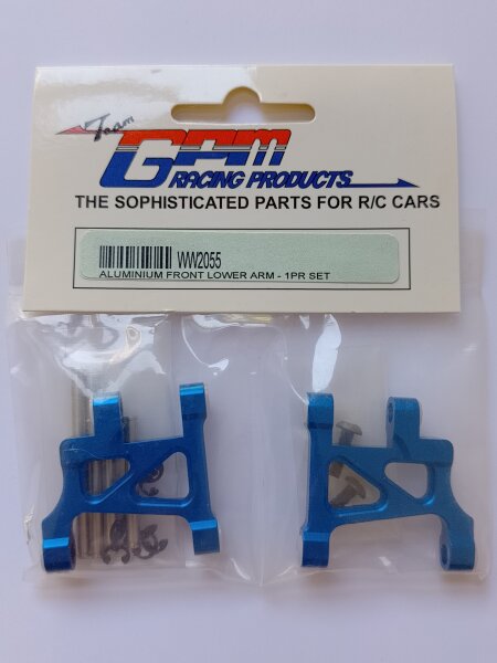 GPM RACING ALUMINIUM QUERLENKER VORNE BLAU FÜR TAMIYA WILD WILLY 2 WR-02 CHASSIS