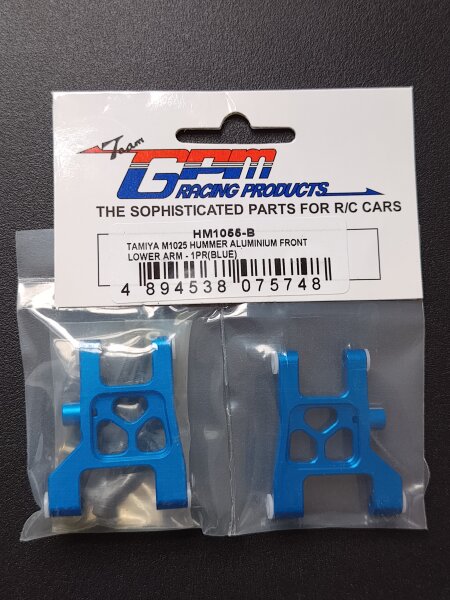 GPM RACING ALUMINIUM QUERLENKER BLAU VORNE FÜR TAMIYA HUMMER M1025 / CAYENNE