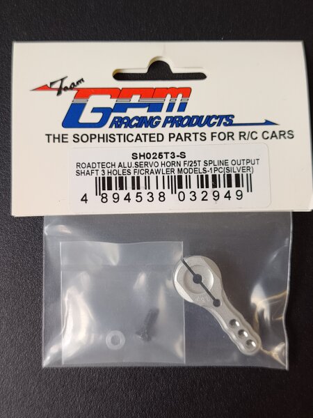 GPM RACING ALUMINIUM SERVOARM SERVOHEBEL SERVOHORN 30MM SILBER ELOXIERT