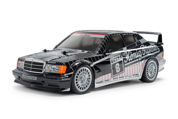 TAMIYA KAROSSERIE BAUSATZ 1:10 MERCEDES BENZ 190E 2.5 16 "KÖNIG PILSENER", FERTIG LACKIERT