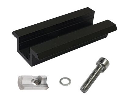 MITTELKLEMME SCHWARZ 3-TEILIG FÜR MODULRAHMEN 30MM
