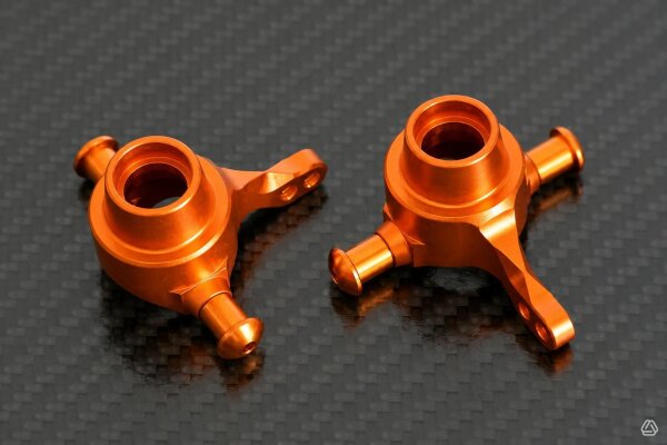 GPM RACING ALUMINIUM ACHSSCHENKEL VORN (ORANGE) FÜR TAMIYA TT-01 CHASSIS (ALLE)