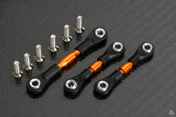 GPM RACING EINSTELLBARE SPURSTANGEN LENKUNG (ORANGE) FÜR TAMIYA TT-01 UND TT-02